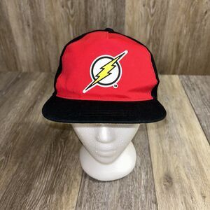 DC Comics The Flash Youth Hat Baseball SnapBack Cap Black Red Lightning Bolt